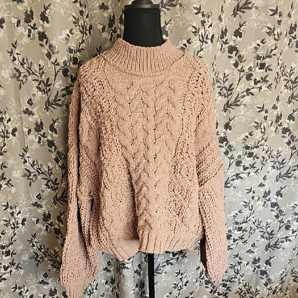 POL Cozy Cable Knit Sweater - Light Brown